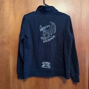 Harley Davidson Full Zip Sweatshirt Black Medium